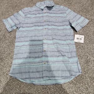 Falls Creek Youth Boys Stripped Button Down Short Sleeve Size XL New